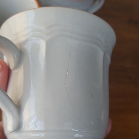 Vintage Newcore Country Village Stoneware Tea Cup Set Of 6 - Picture 9 of 10